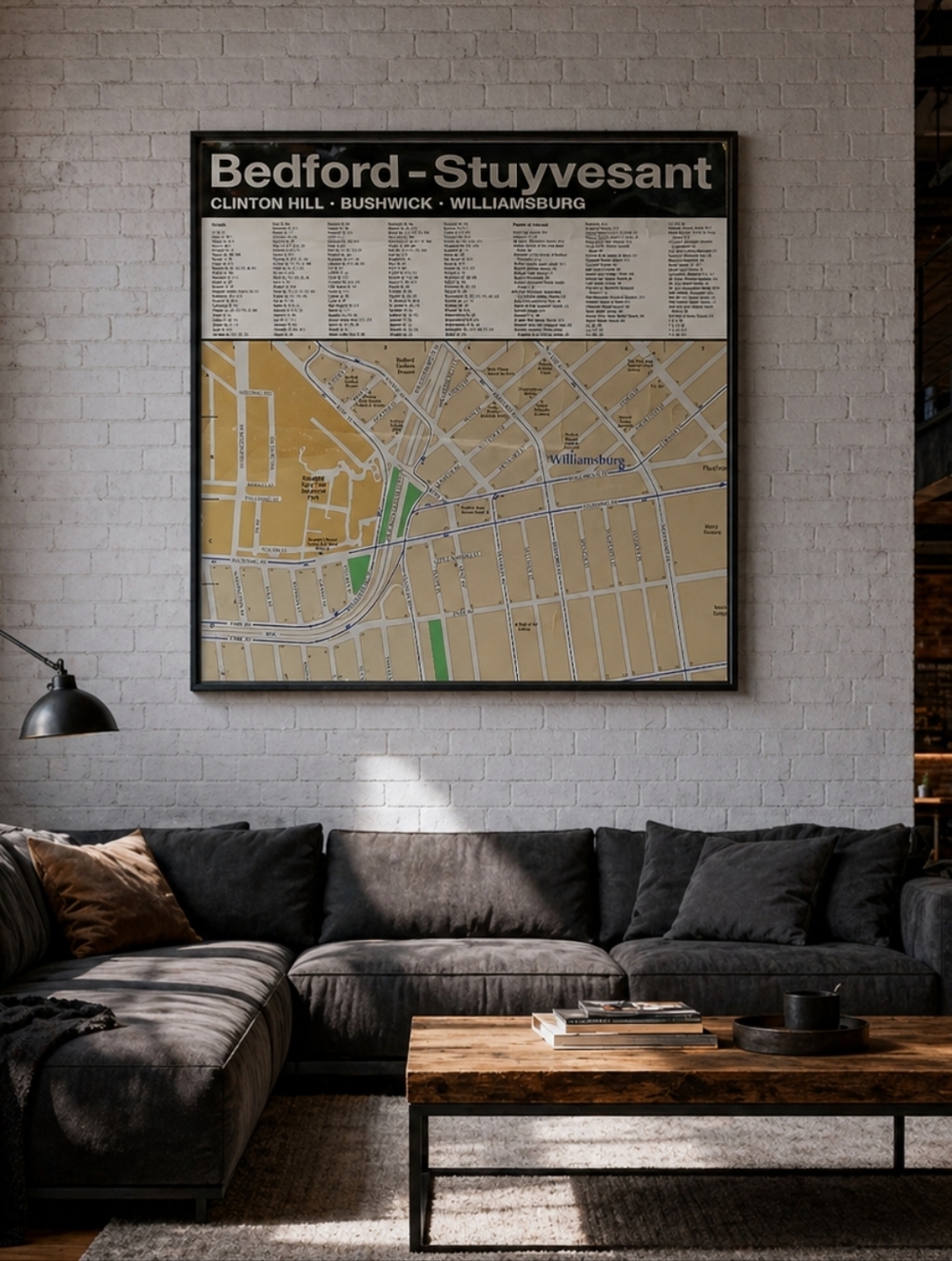 NYC Transit Bedford-Stuyvesant Poster Map Sz 46" w x 58" w